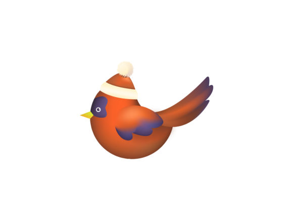 A Festive Red Bird Graphic for Illustrative Holiday Projects