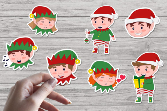 Christmas Elves Stickers: A Festive Graphics Addition
