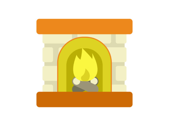Christmas Illustration Simple Fireplace: A Festive Graphics Gem
