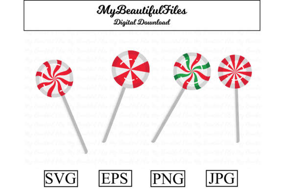 Christmas Lollipop Clipart for Embroidery
