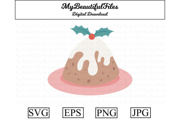 Christmas Pudding Clipart Design for Festive Branding