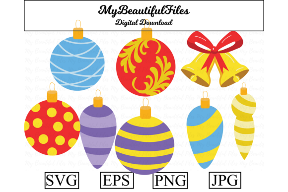Christmas Tree Decorations Clipart: A Versatile Graphics Asset