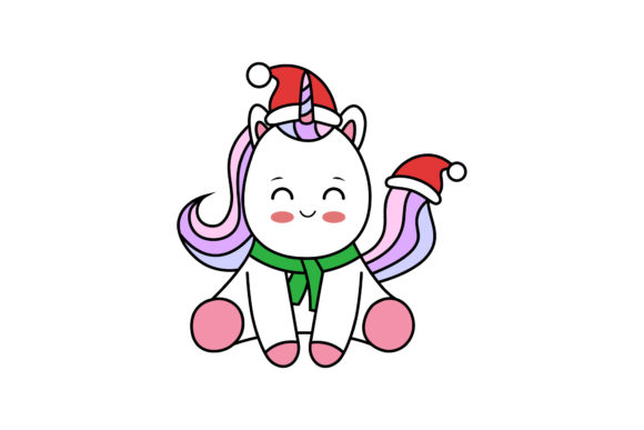 Christmas Unicorn Graphics for Seasonal Brand Illustrations