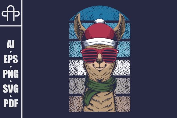 Llama Wearing a Santa Hat: A Festive Graphics Illustration
