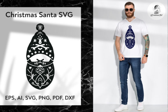 Santa Cut File – Christmas Graphics for Illustrations